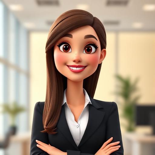 Animated 3D portrait of Lisa T., a real estate agent in a business blazer